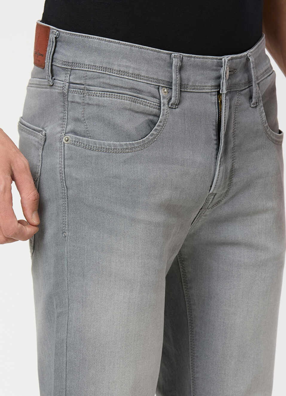 Men Grey Low Rise Slim Fit Gymindigo Jeans, , large image number 4
