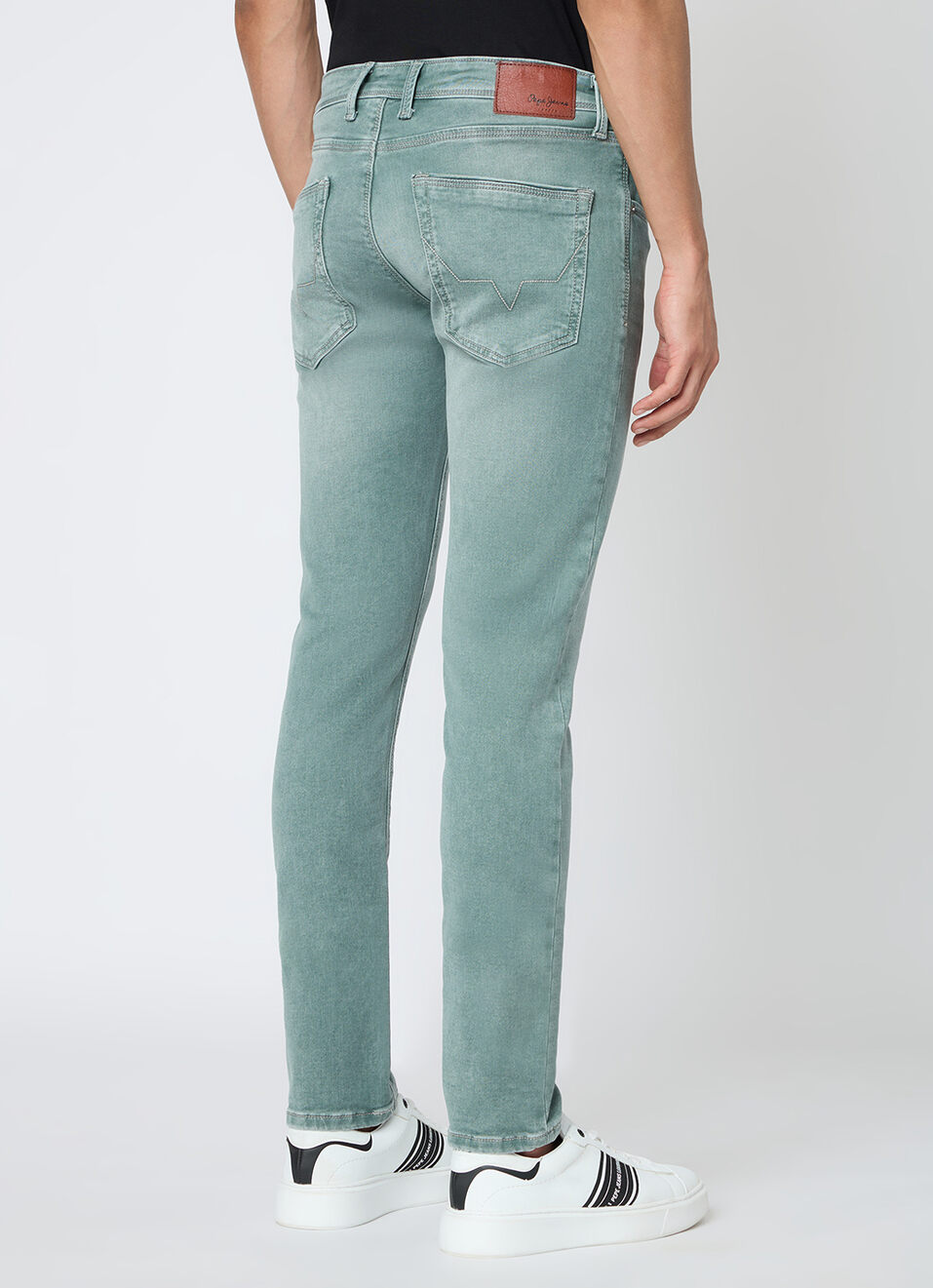 Men Green Slim Fit Stretchable Jeans, , large image number 3