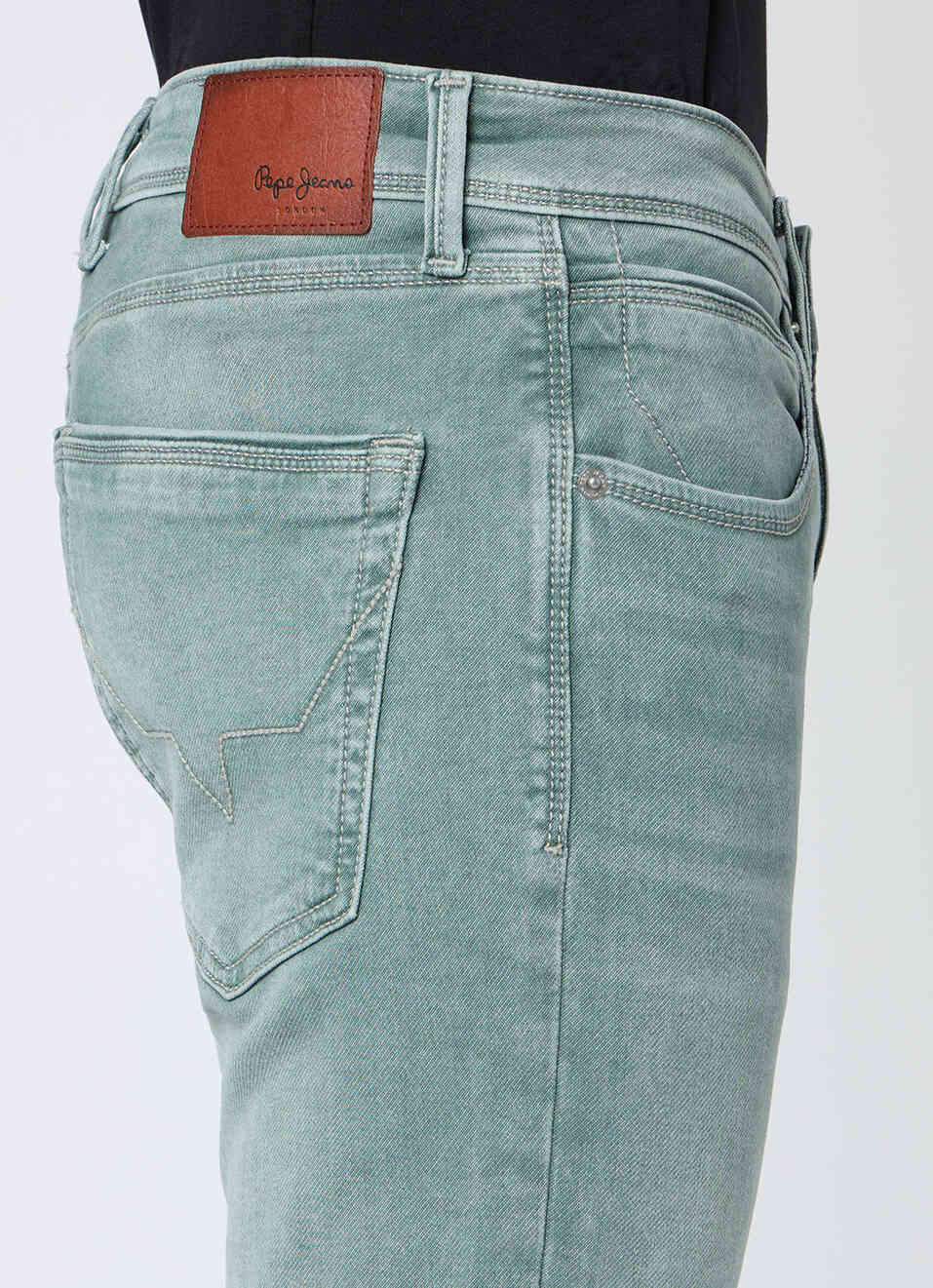 Men Green Slim Fit Stretchable Jeans, , large image number 4