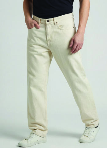 Men Ecru Mid Rise Relaxed Fit Jeans