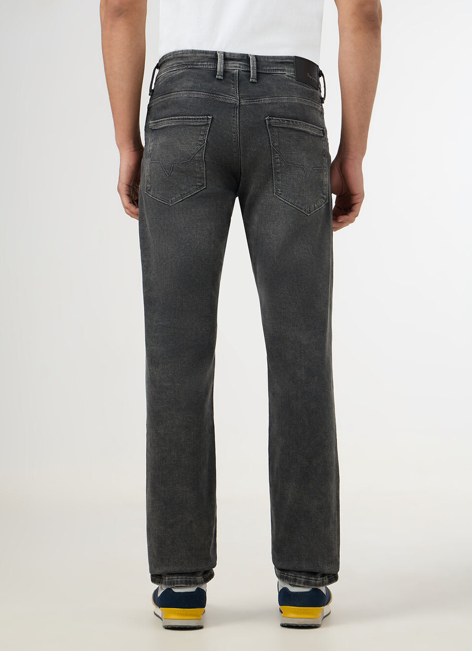 Men Grey Straight Fit Mid Rise Stretchable Jeans, , large image number 3