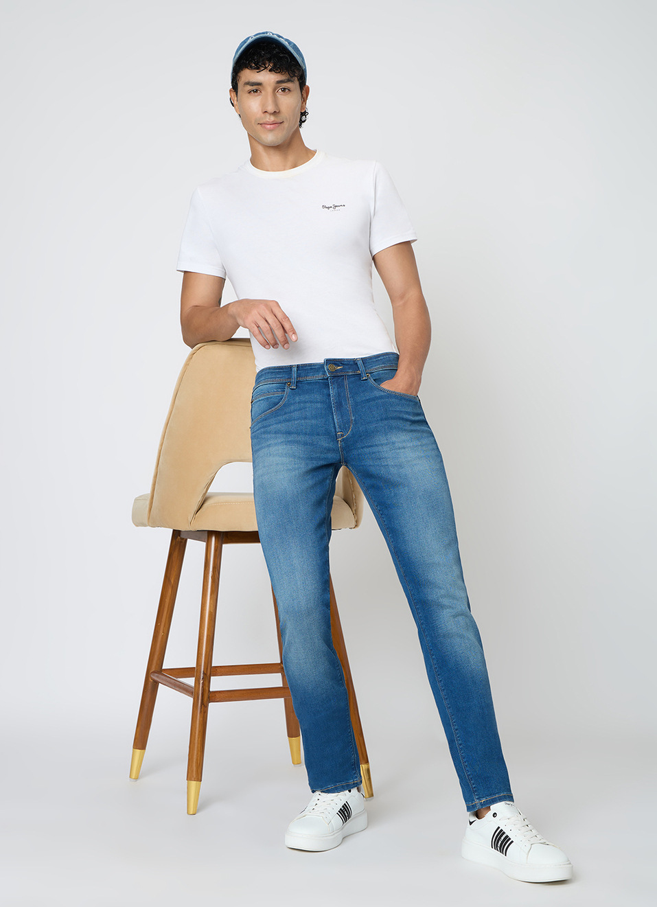 Men Blue Slim Fit Stretchable Jeans, , large image number 1