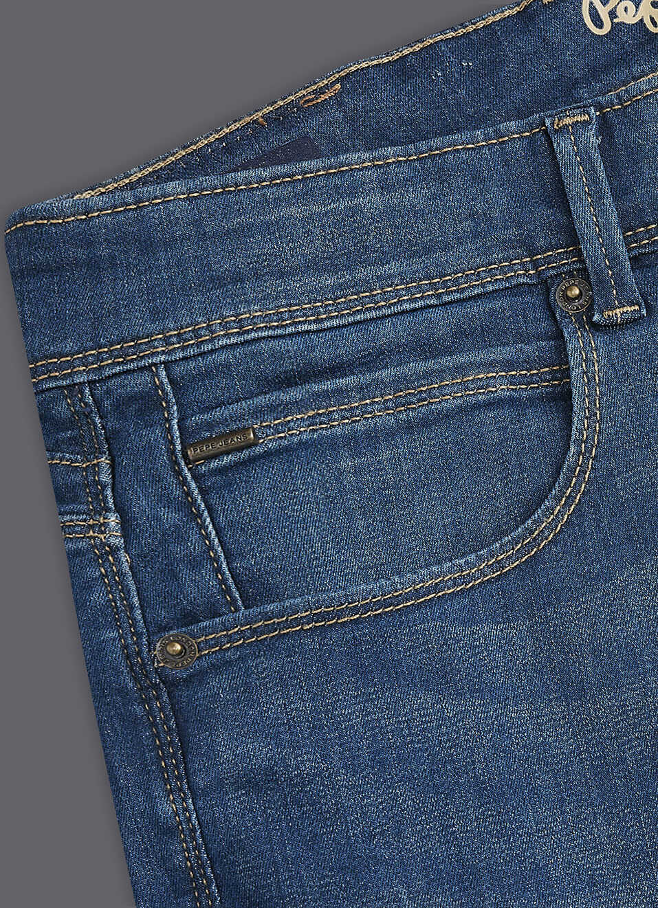 Men Blue Medium Dark Used Straight Fit Mid Rise Stretchable Jeans, , large image number 5