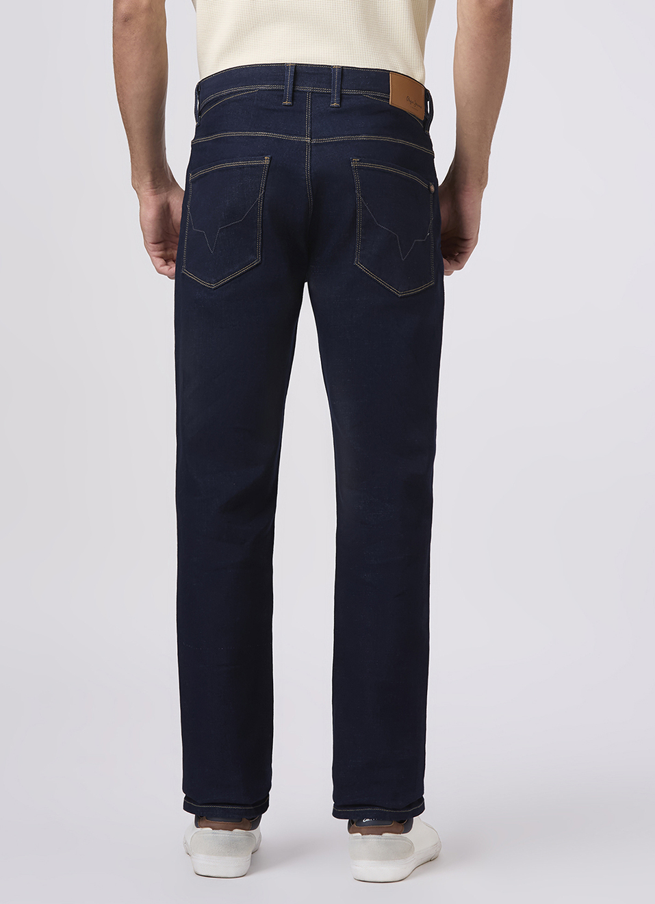 Men Black Mid Rise Straight Fit Powerflex Jeans, , large image number 3