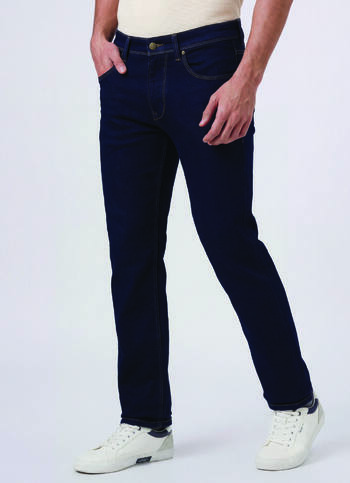 Men Black Mid Rise Straight Fit Powerflex Jeans