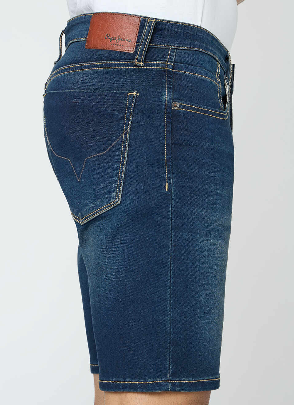 Men Blue Slim Fit Stretchable Denim Shorts, , large image number 4