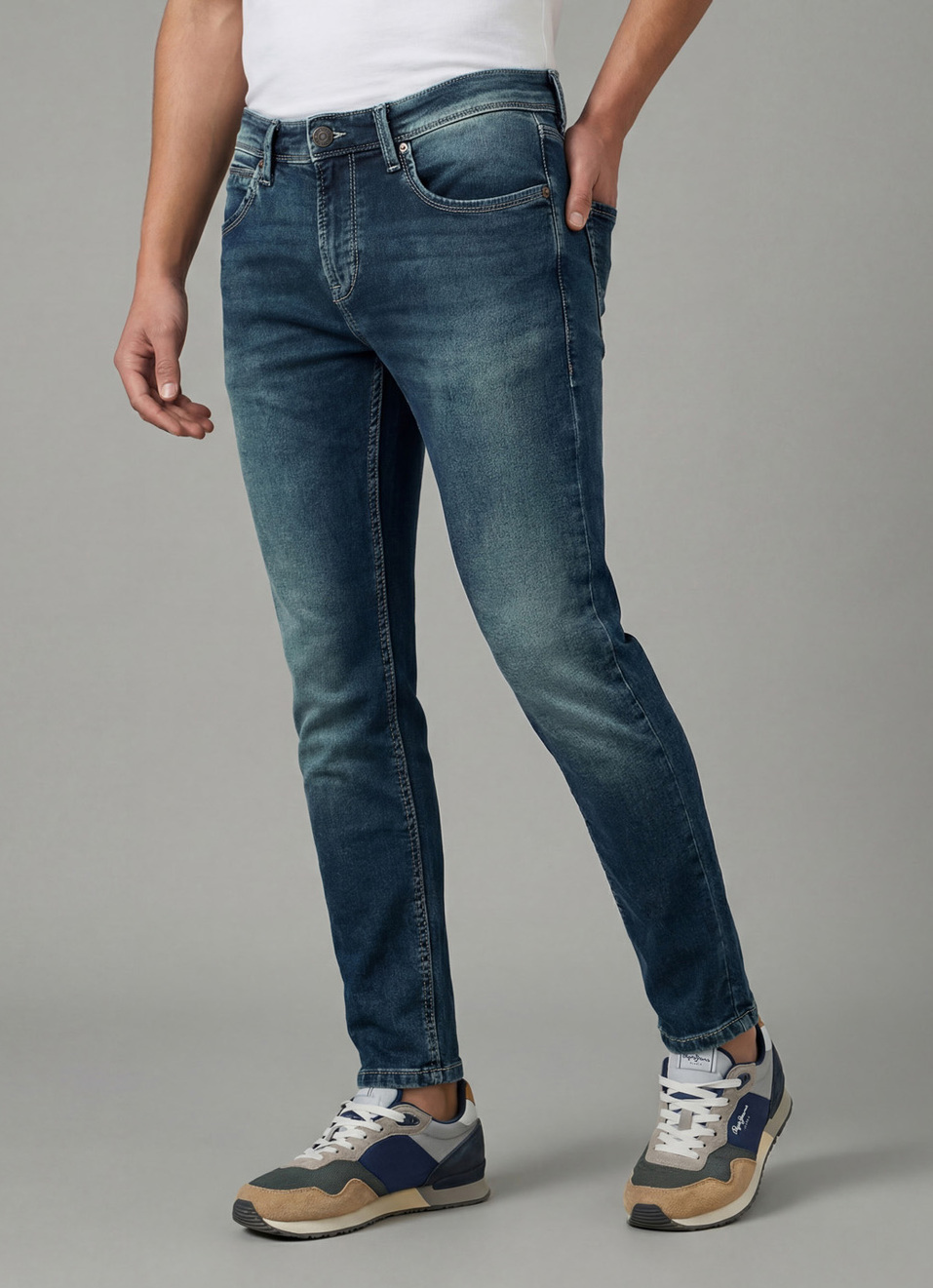 Men Medium Blast Skinny Fit Mid Rise Stretchable Jeans, , large image number 0