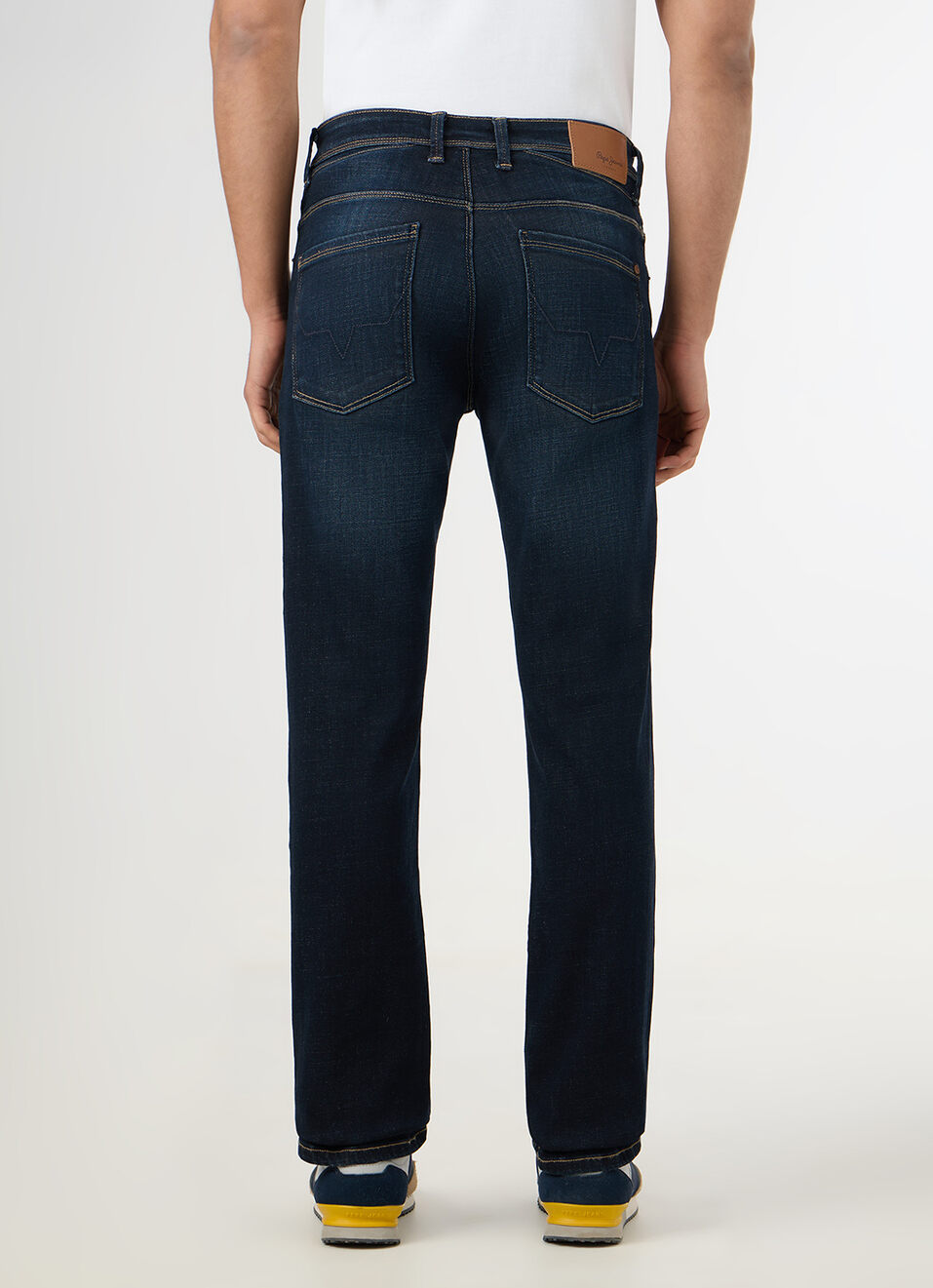 Men Blue Straight Fit Mid Rise Stretchable Jeans, , large image number 3