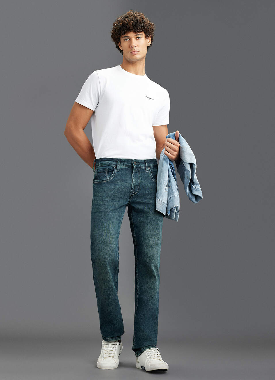 Men Green Mid Rise Straight Fit Premium Jeans, , large image number 1