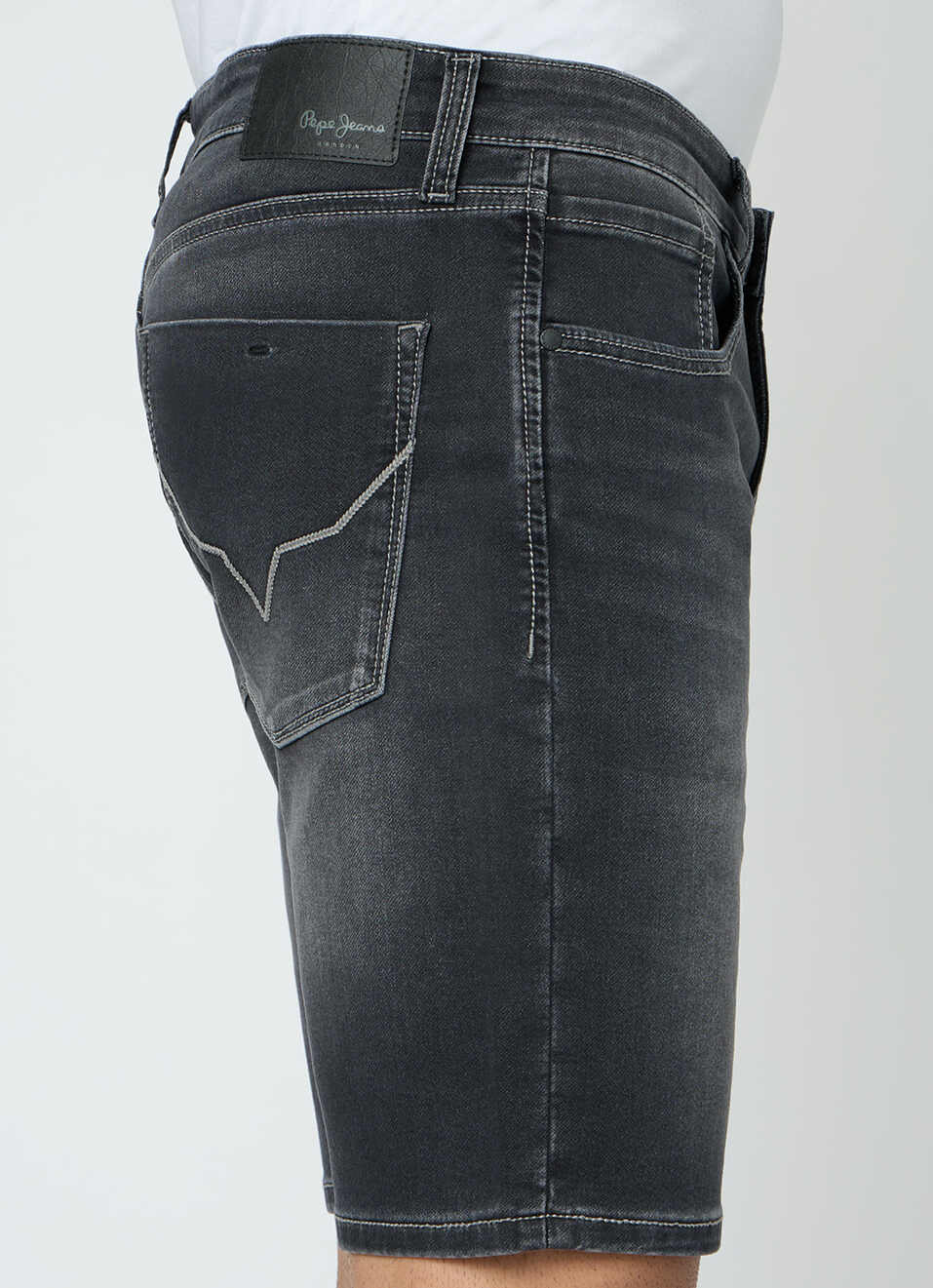 Men Black Slim Fit Stretchable Denim Shorts, , large image number 4