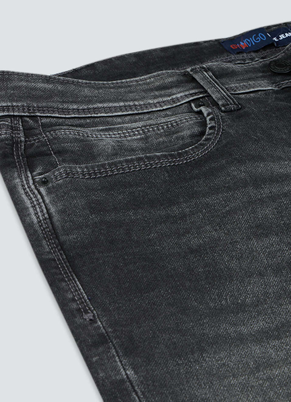 Men Black Slim Fit Stretchable Denim Shorts, , large image number 7