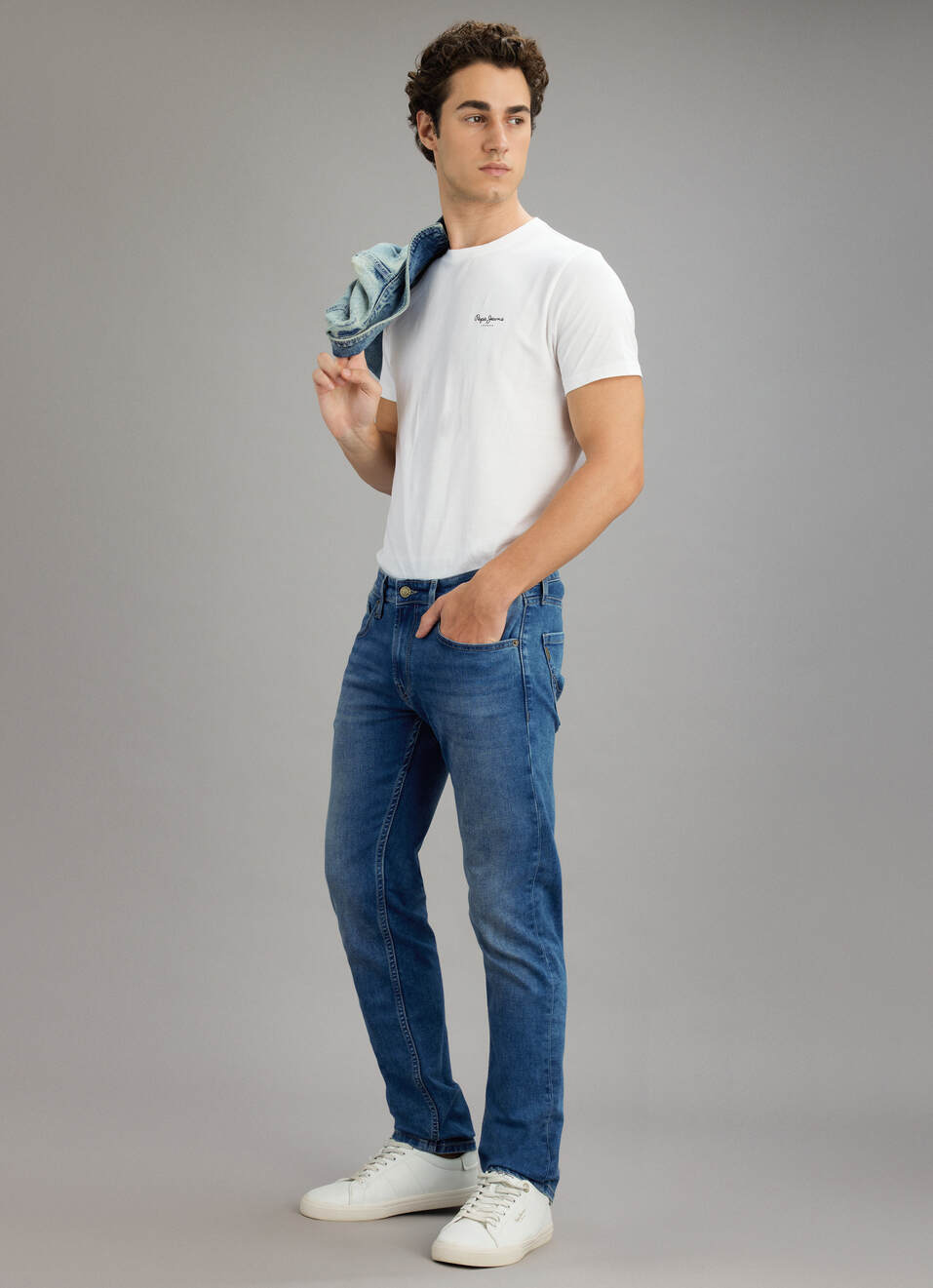 Men Blue Slim Fit Mid Rise Stretchable Jeans, , large image number 1