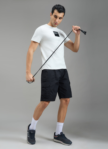 Men Black Relaxed Fit Cargo Shorts