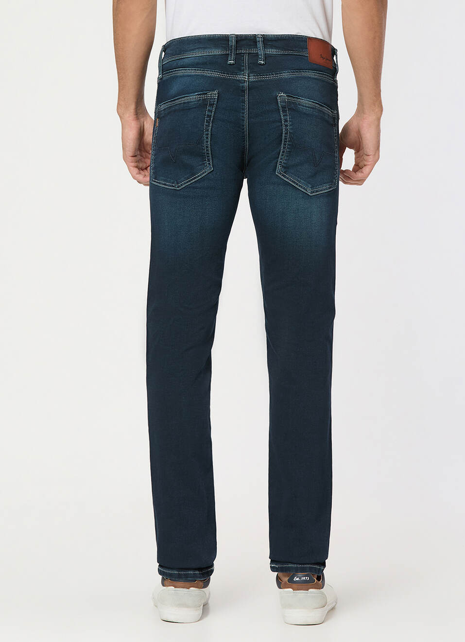 Men Blue Mid Rise Slim Fit All Clima Jeans, , large image number 2