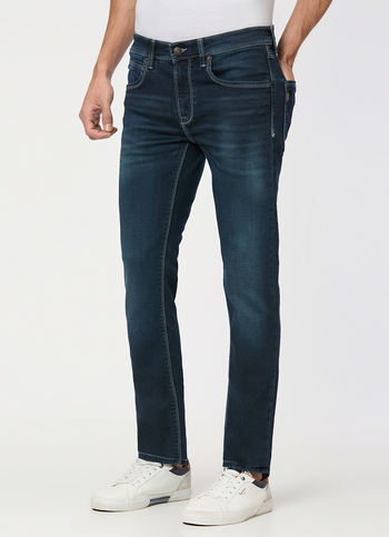 Men Blue Mid Rise Slim Fit All Clima Jeans