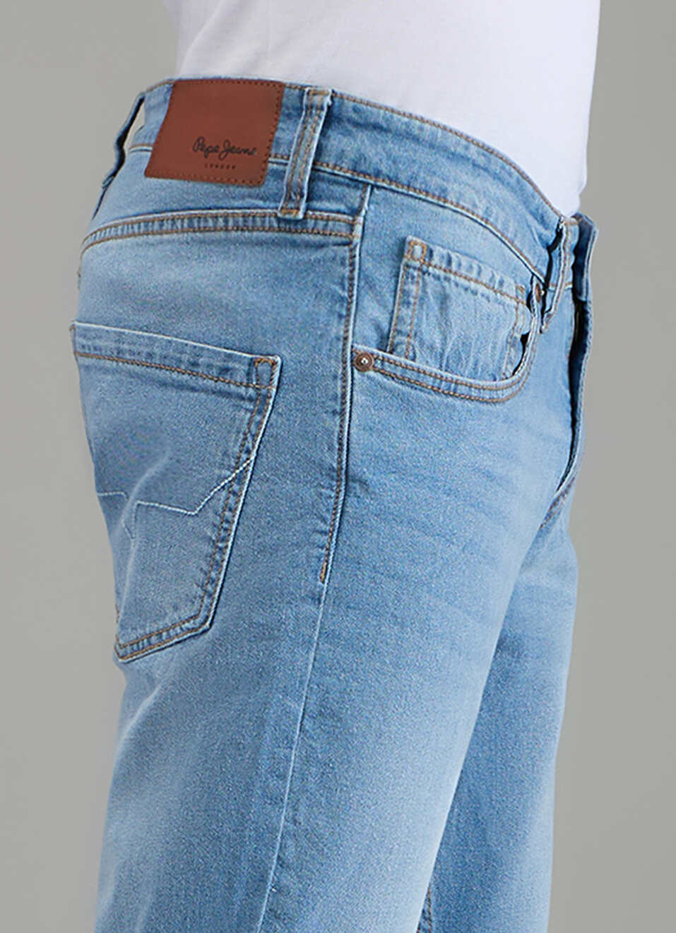 Men Blue Mid Rise Straight Fit Stretchable Jeans, , large image number 4