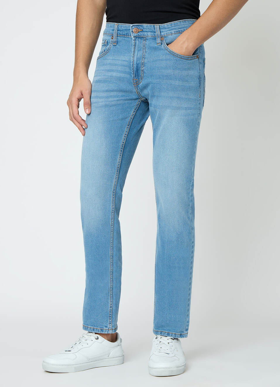 Men Blue Slim Fit Stretchable Jeans, , large image number 1