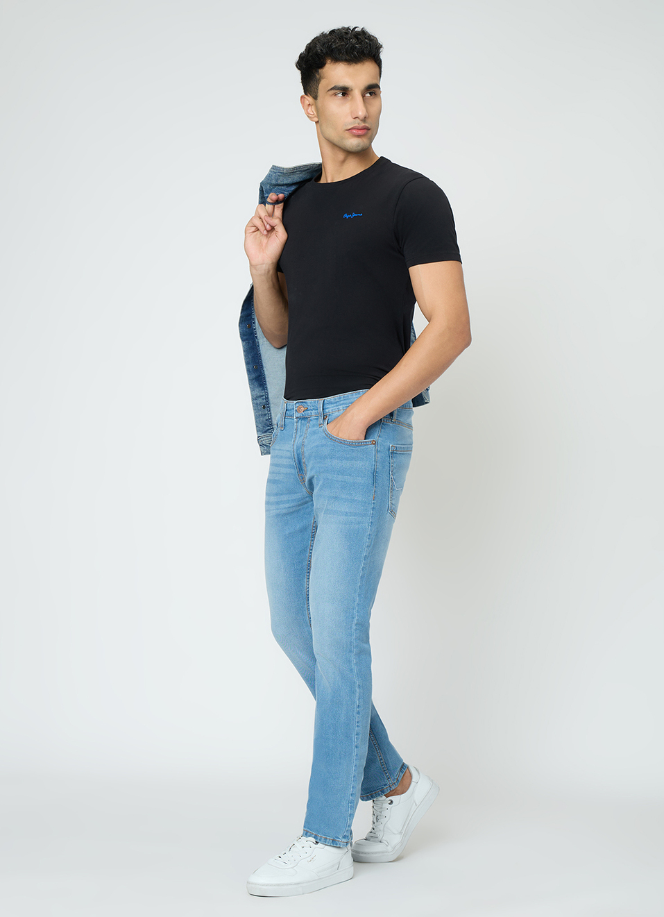 Men Blue Slim Fit Stretchable Jeans, , large image number 3
