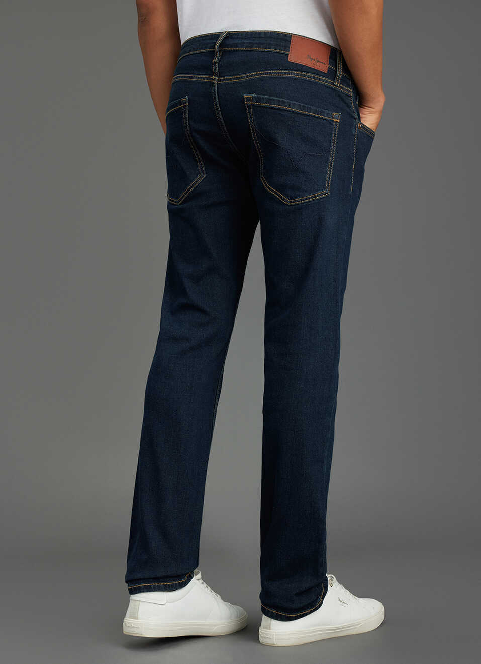 Men Navy Blue Mid-rise Slim Fit Jeans, , large image number 3