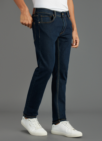 Men Navy Blue Mid-rise Slim Fit Jeans