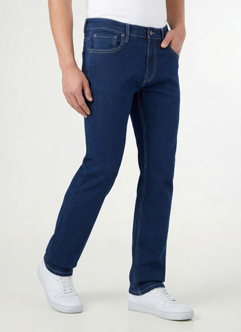 Men Blue Mid Rise Straight Fit Jeans