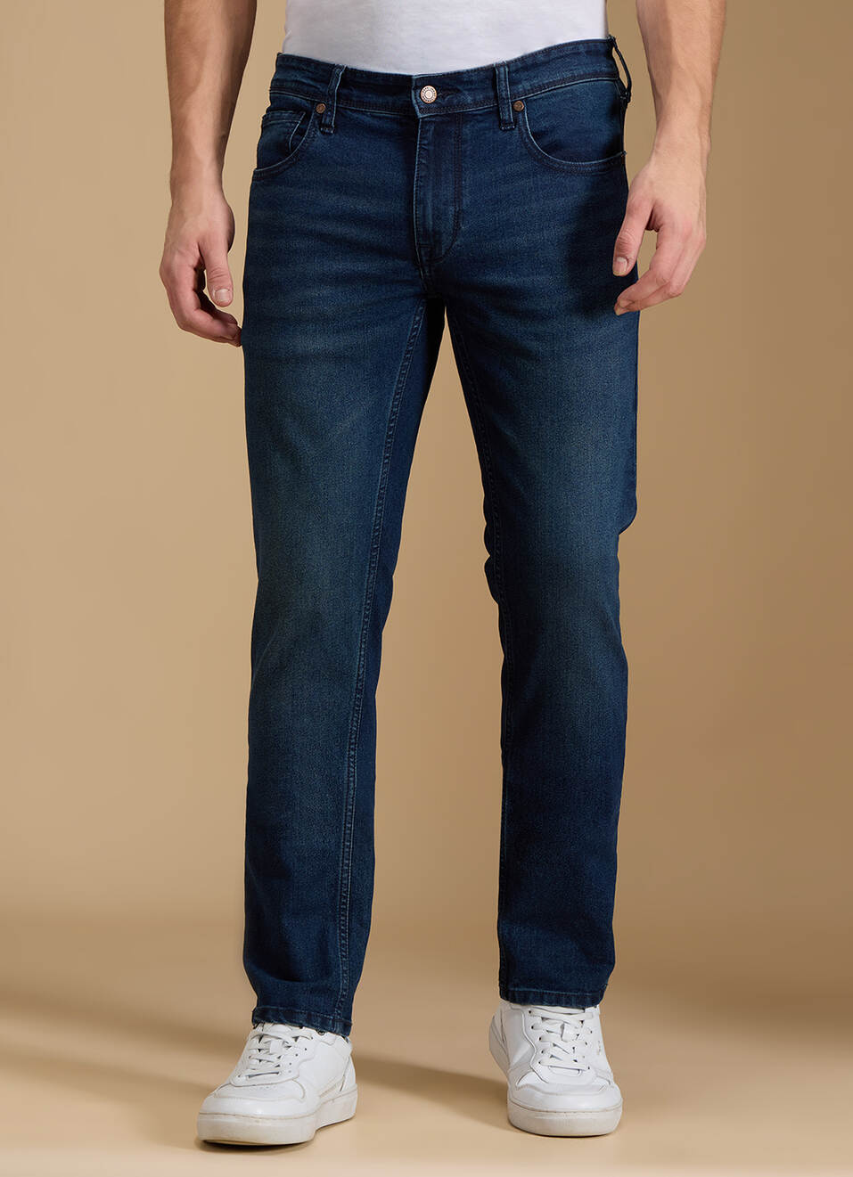 Men Blue Mid Rise Slim Fit Jeans, , large image number 1