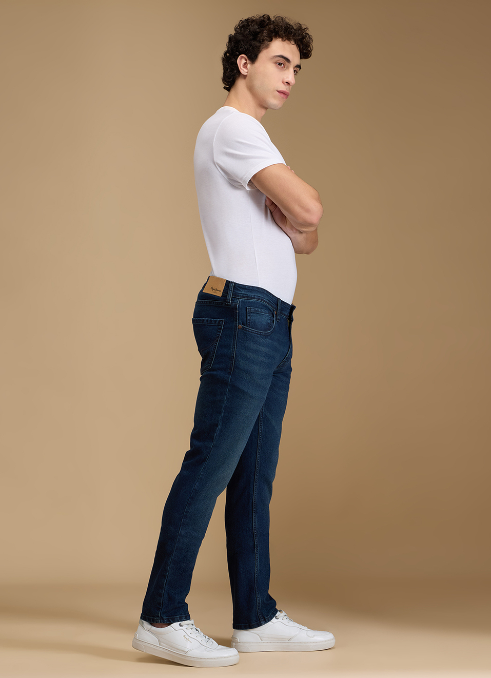 Men Blue Mid Rise Slim Fit Jeans, , large image number 6