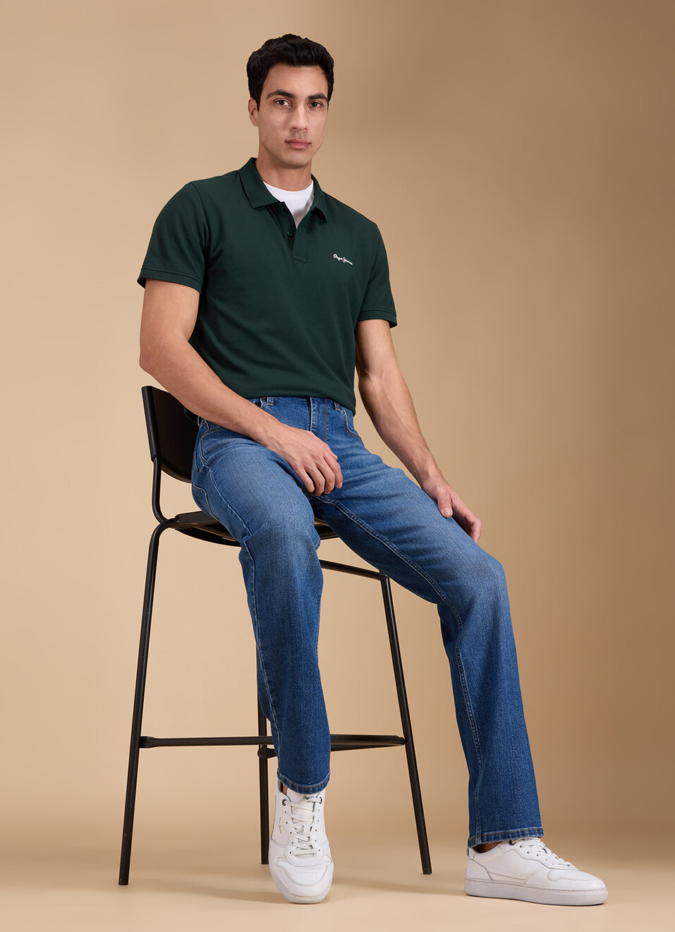 Men Blue Mid Rise Straight Fit Jeans, , large image number 1