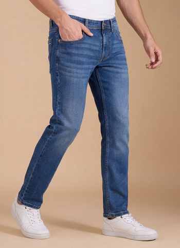 Men Blue Mid Rise Slim Fit Jeans