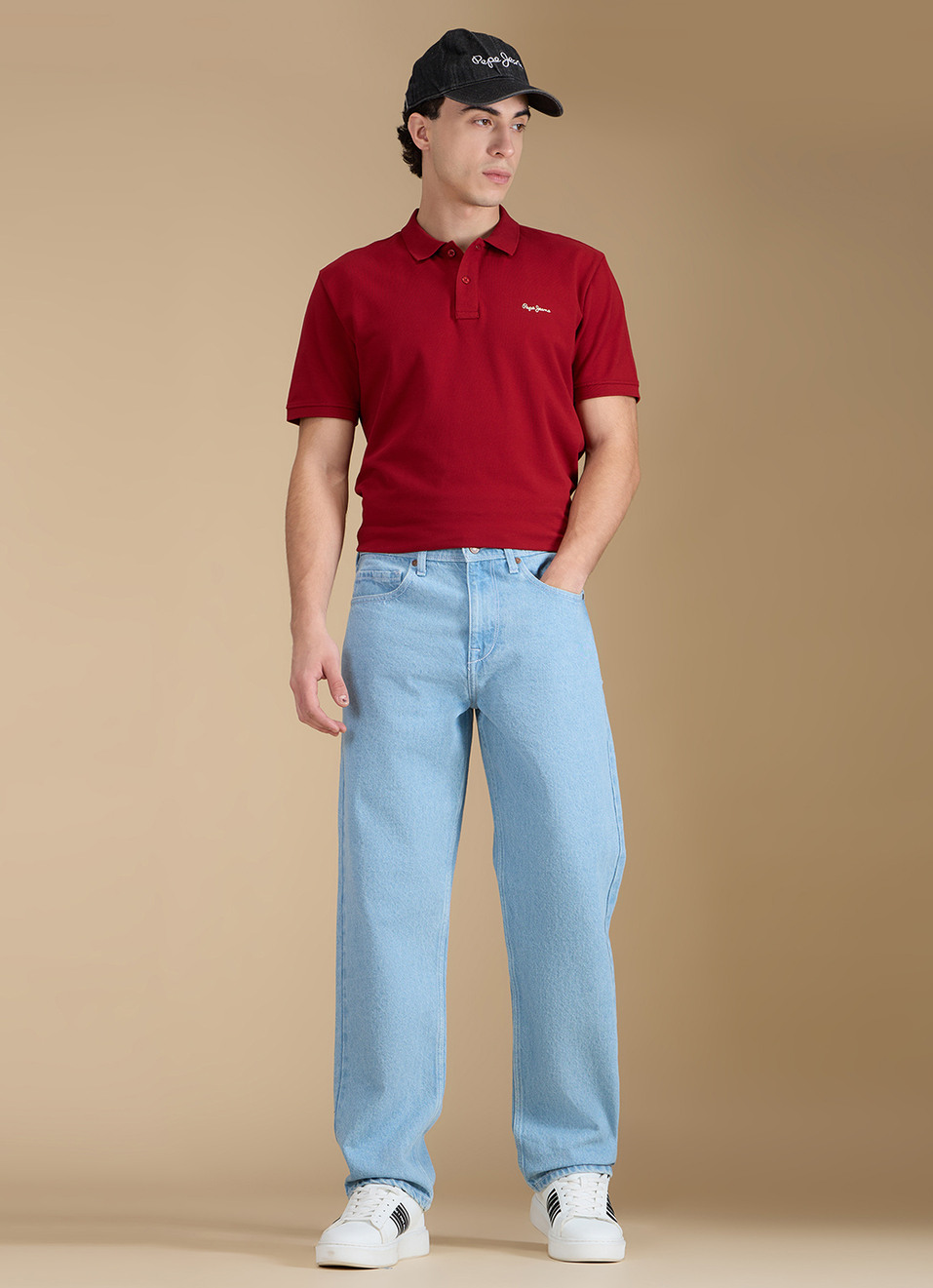 Men Light Blue Mid Rise Relaxed Fit Jeans, , large image number 3