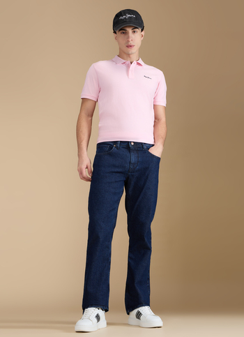 Men Dark Blue Mid Rise Bootcut Jeans