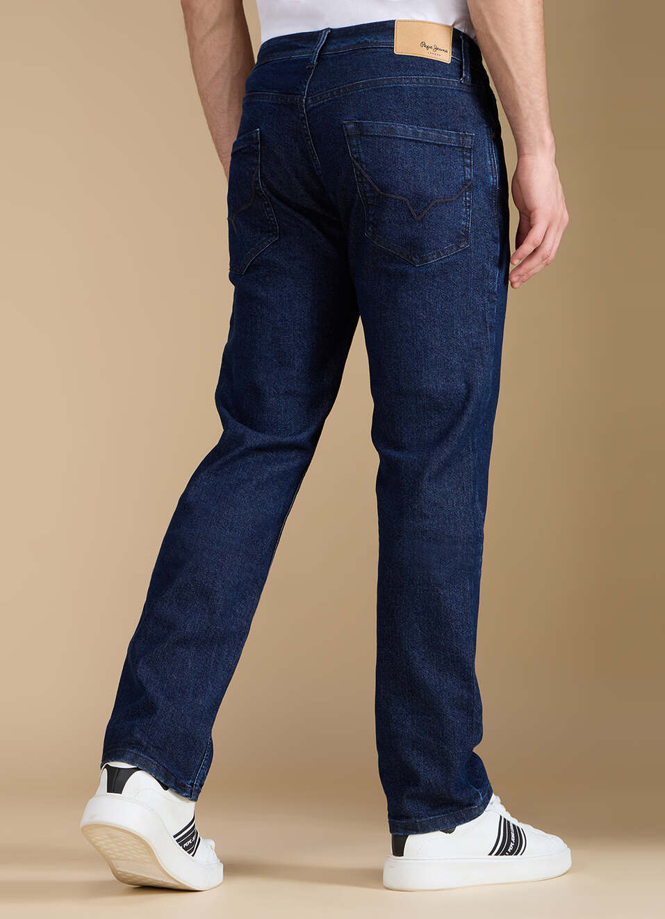 Men Dark Blue Mid Rise Straight Fit Jeans, , large image number 2