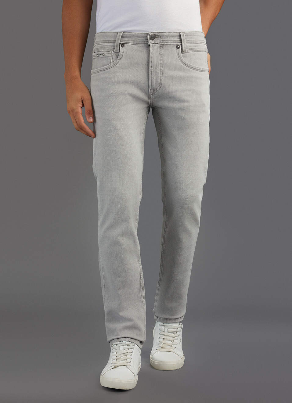 Men Grey Slim Fit Mid Rise Stretchable Jeans, , large image number 2