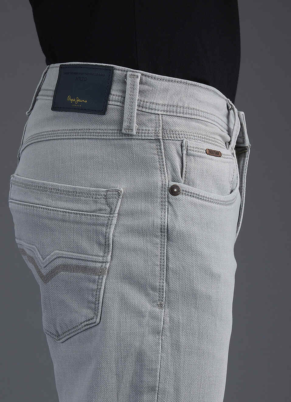 Men Grey Straight Fit Mid Rise Stretchable Jeans, , large image number 4