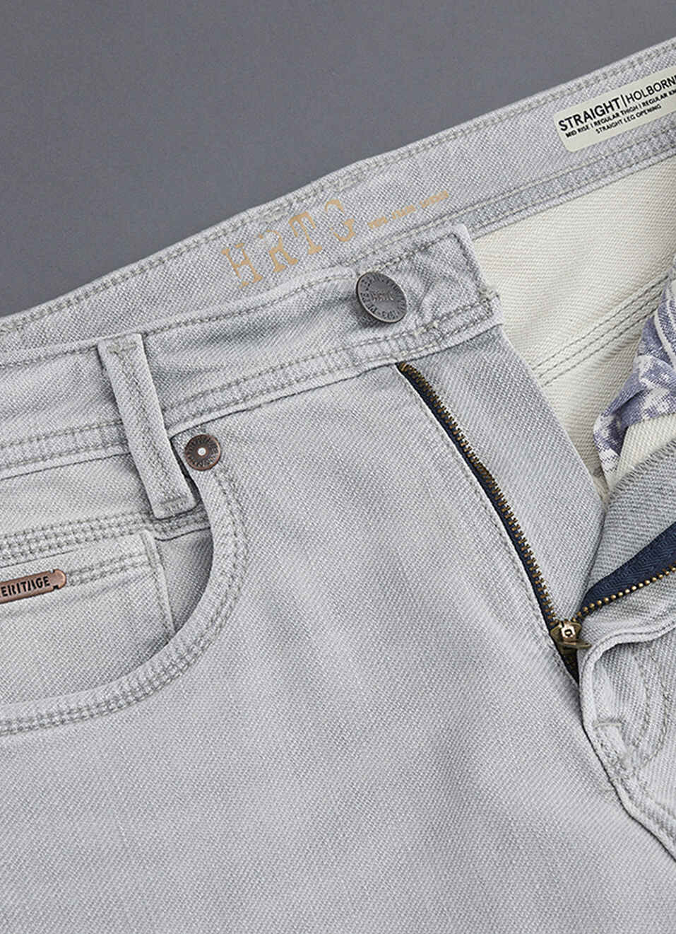 Men Grey Straight Fit Mid Rise Stretchable Jeans, , large image number 6