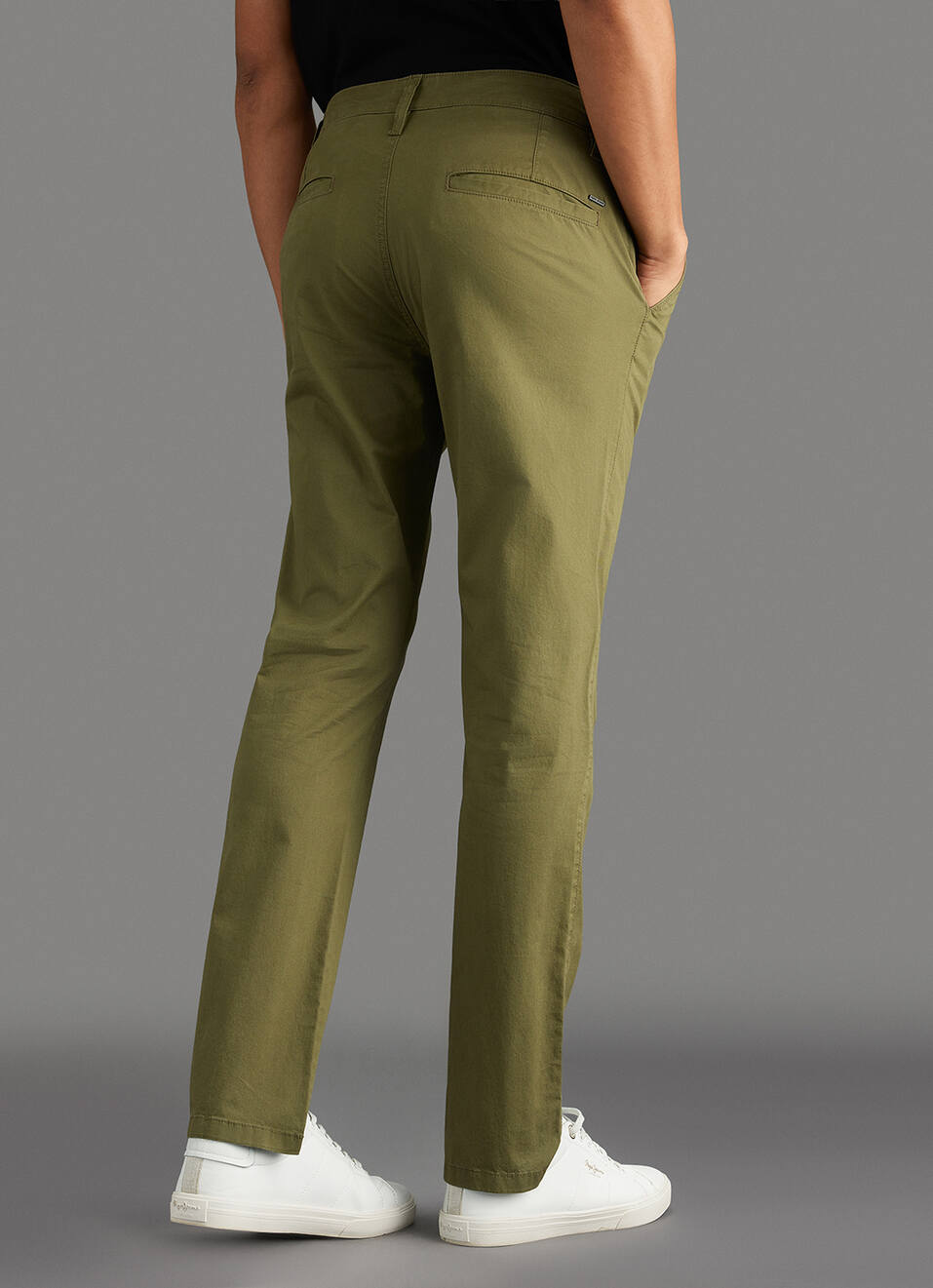 Men Green Solid Straight Fit Mid Rise Chinos, , large image number 3