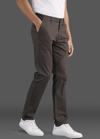 Men Brown Mid Rise Straight Fit Chino Pants