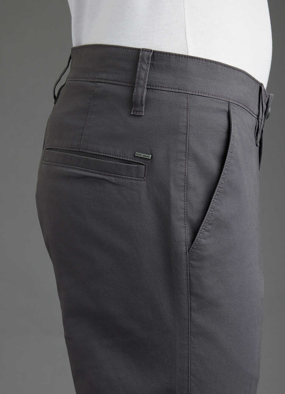 Men Grey Mid Rise Straight Fit Chino Pants, , large image number 4