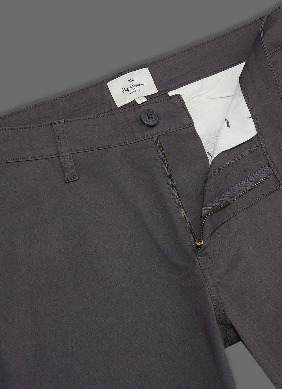 Men Grey Mid Rise Straight Fit Chino Pants, , large image number 6