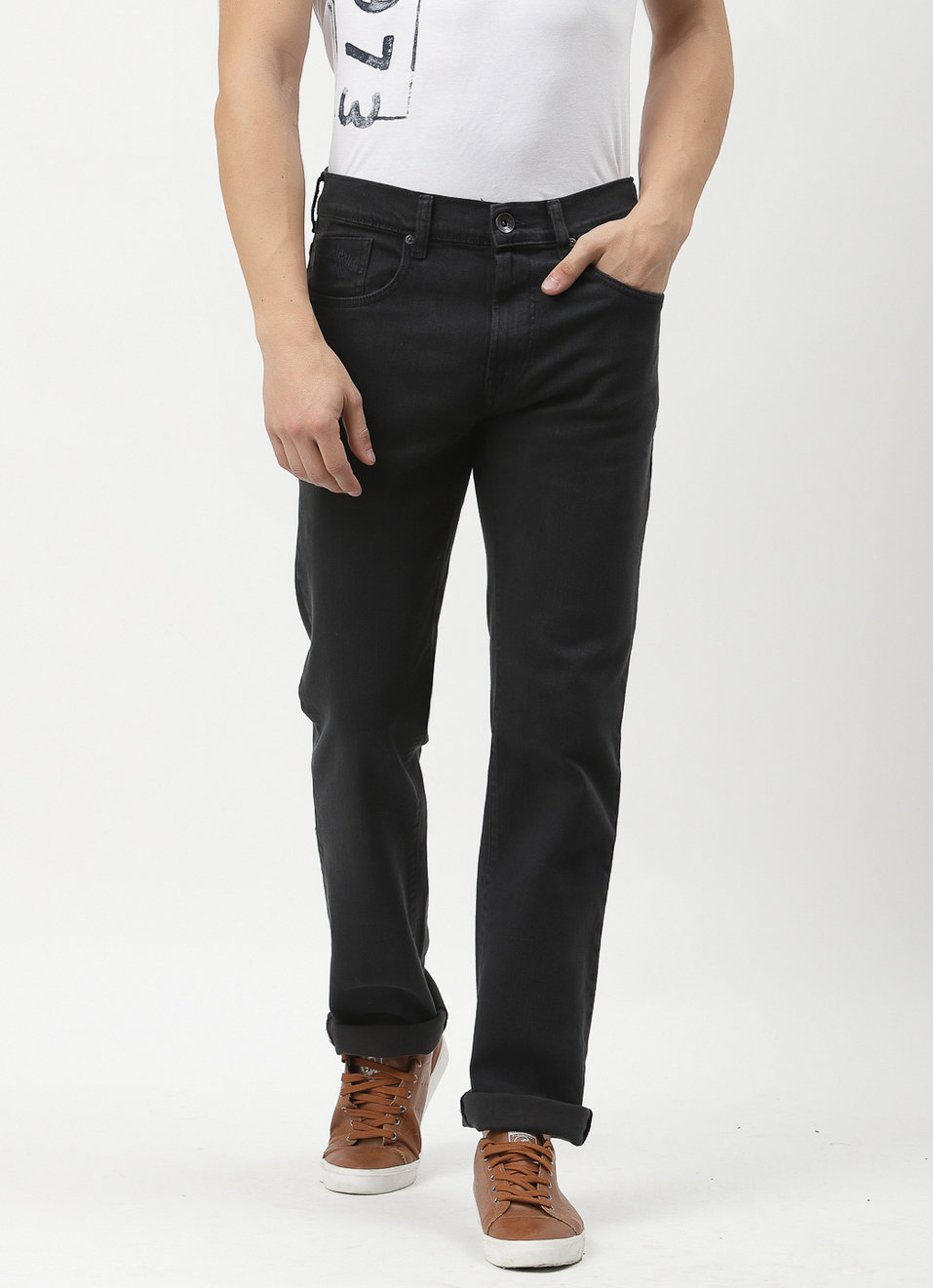 Holborne Regular Fit Mid Waist Straight Leg Jeans, , large image number 0