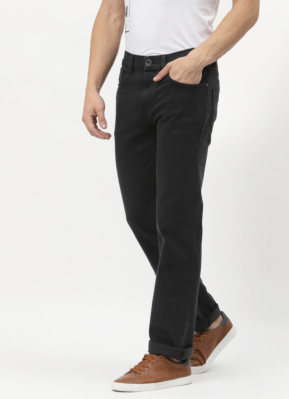 Holborne Regular Fit Mid Waist Straight Leg Jeans, , large image number 2