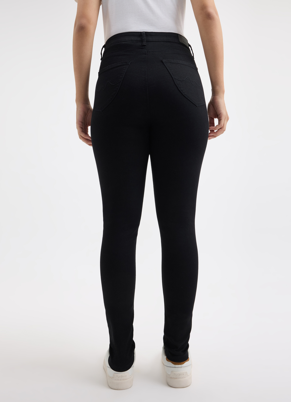 Women Black High Rise Skinny Fit Powerflex Jeans, , large image number 2
