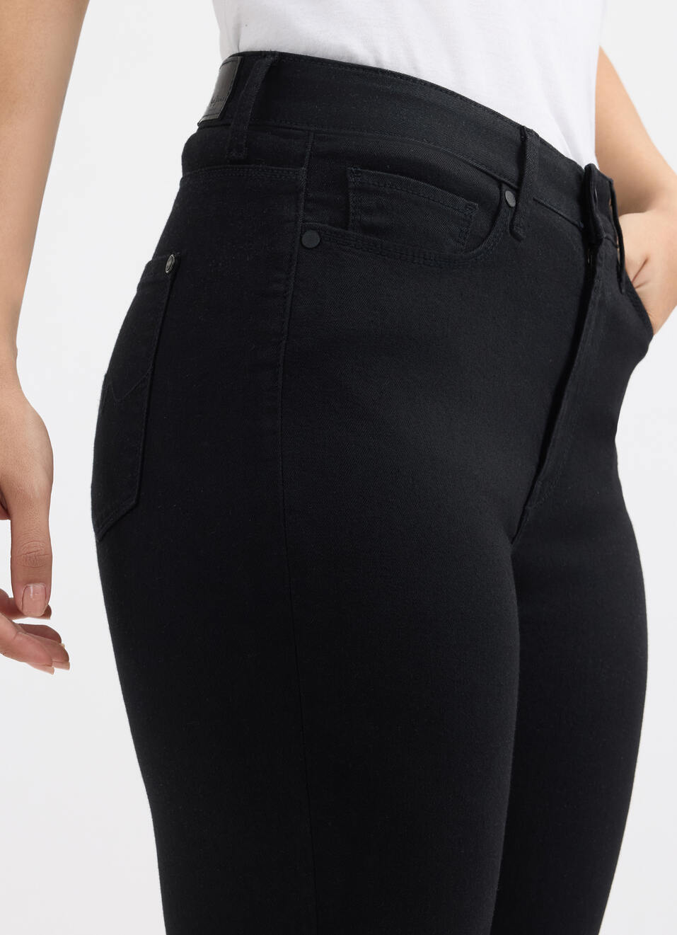 Women Black High Rise Skinny Fit Powerflex Jeans, , large image number 4