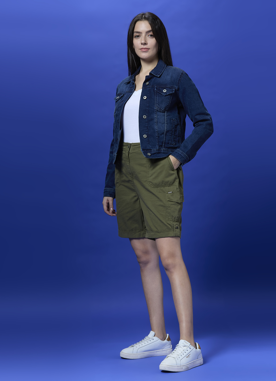 Olive Mid Waist Regular Fit Shorts, , large image number 0