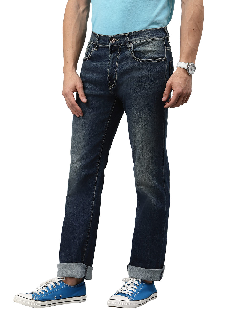 Holborne Regular Fit Mid Waist Straight Leg Jeans, , large image number 1