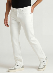 574.Stretch white denim pants 乾け