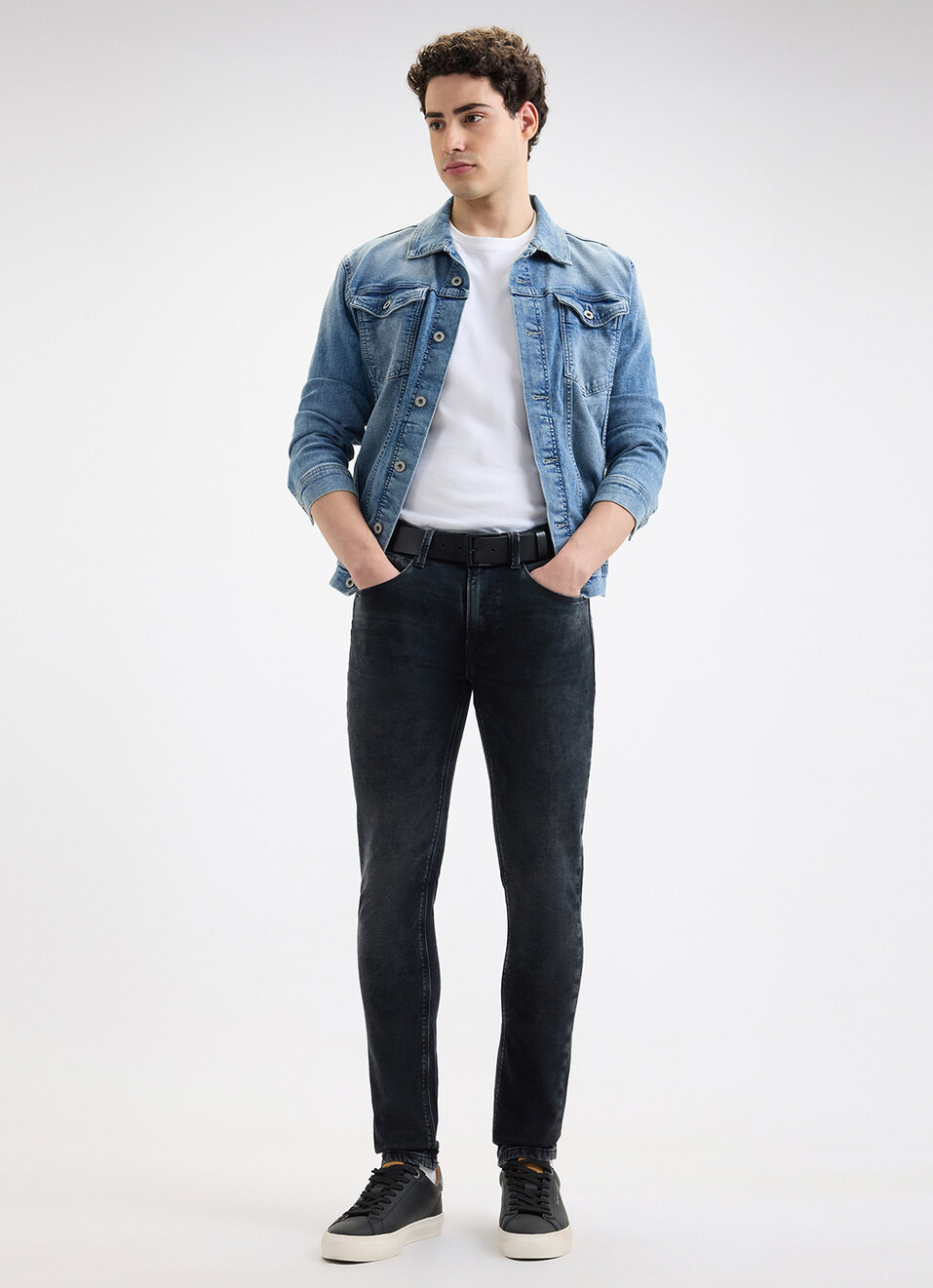 Men Blue Mid Rise Straight Jeans, , large image number 1
