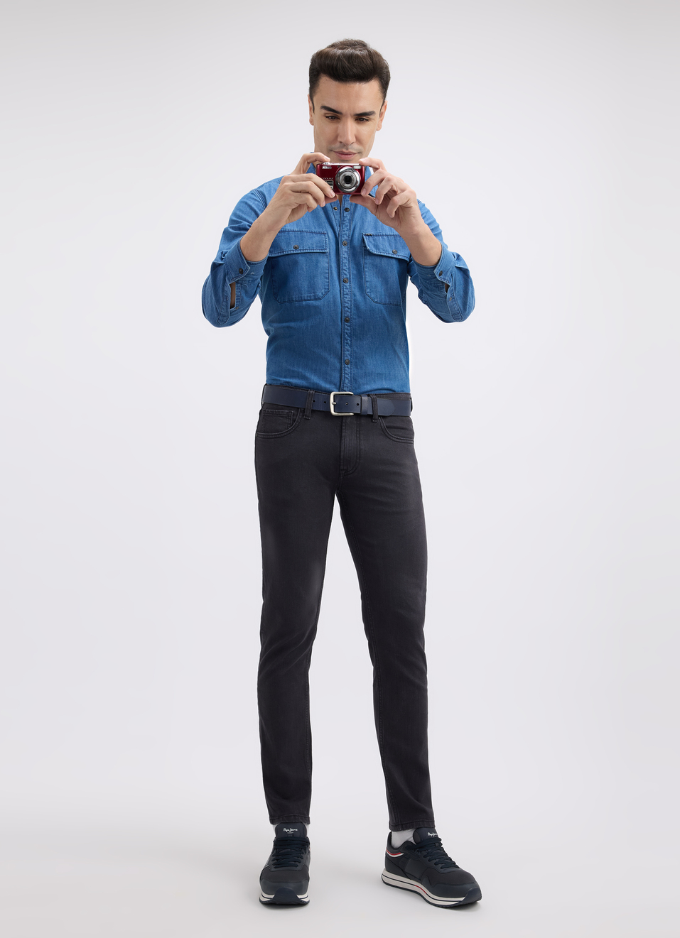 Men Grey Slim Tapered Fit Low Rise Jeans , , large image number 5