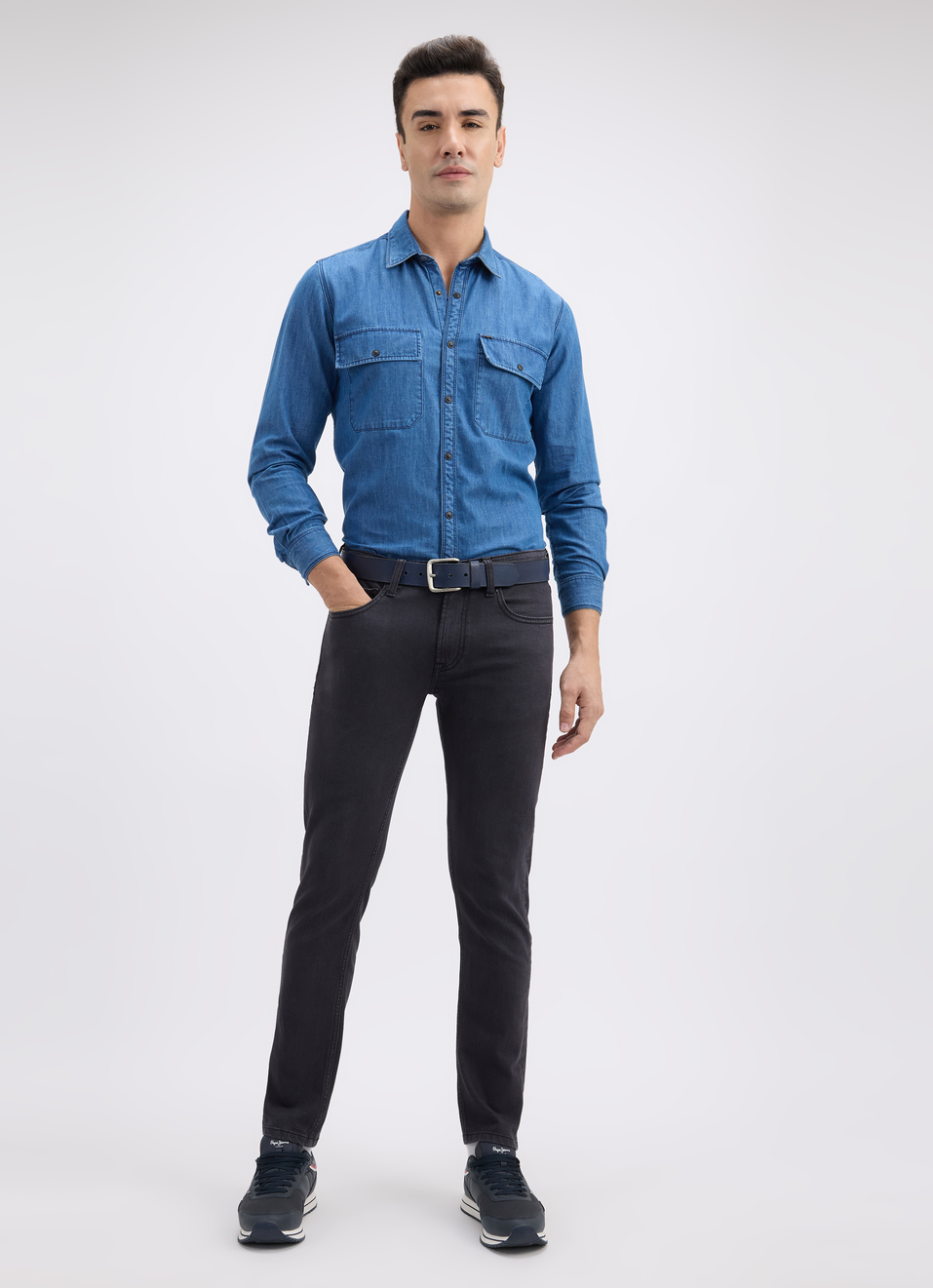 Men Grey Slim Tapered Fit Low Rise Jeans , , large image number 0