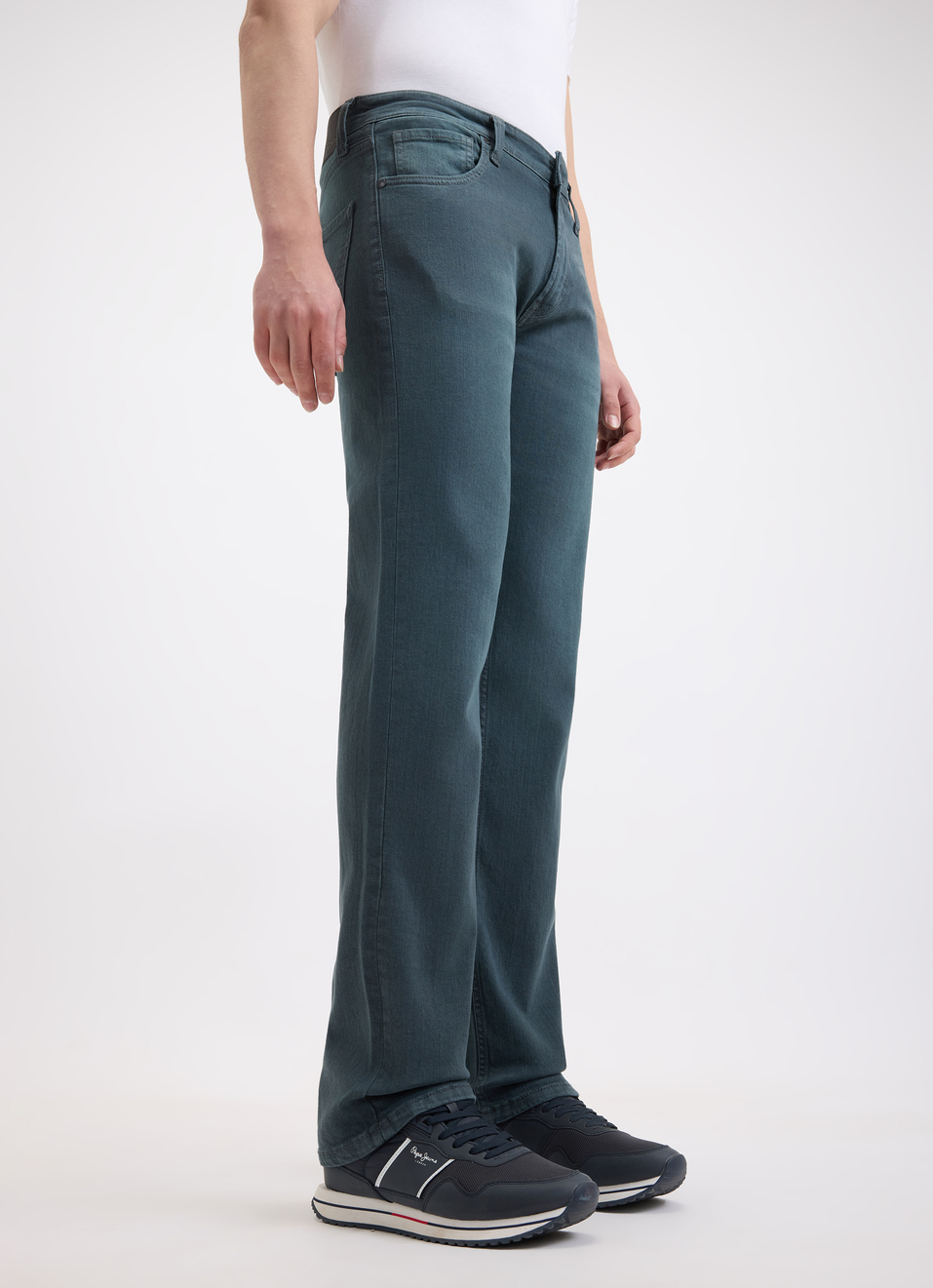 Men Black Low Rise Tapered Structured Jeans, , large image number 3